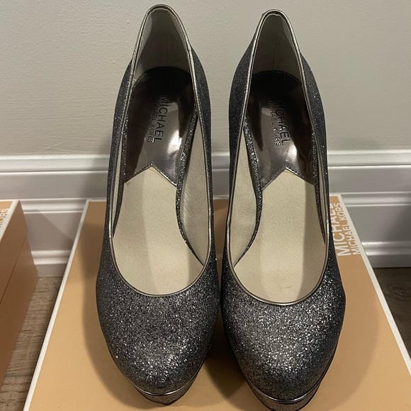 Michael Kor Gun Metal Sparkle High Heels - Picture 3 of 4